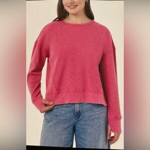 Seven7 Vibrant Pink Waffle Crewneck